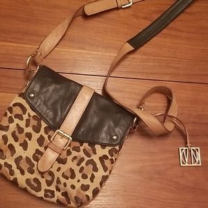V.N. leather and cowhide crossbody!